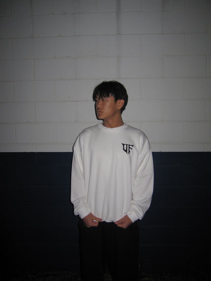 UNFAYZED WHITE CREWNECK LONGSLEEVE