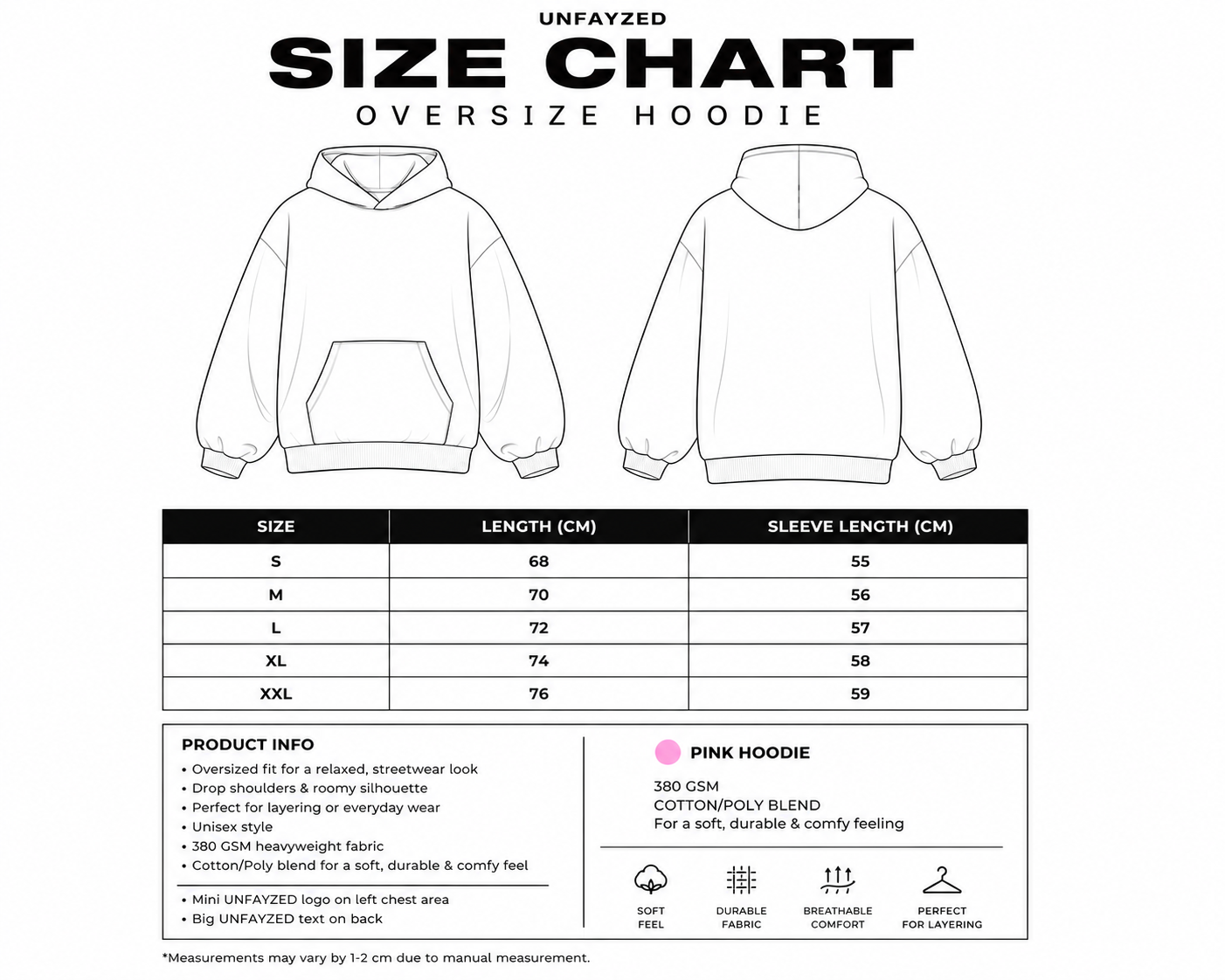 OVERSIZED PINK UNFAYZED HOODIE