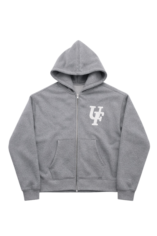 FAYZED ZIP UP - GREY MARBLE