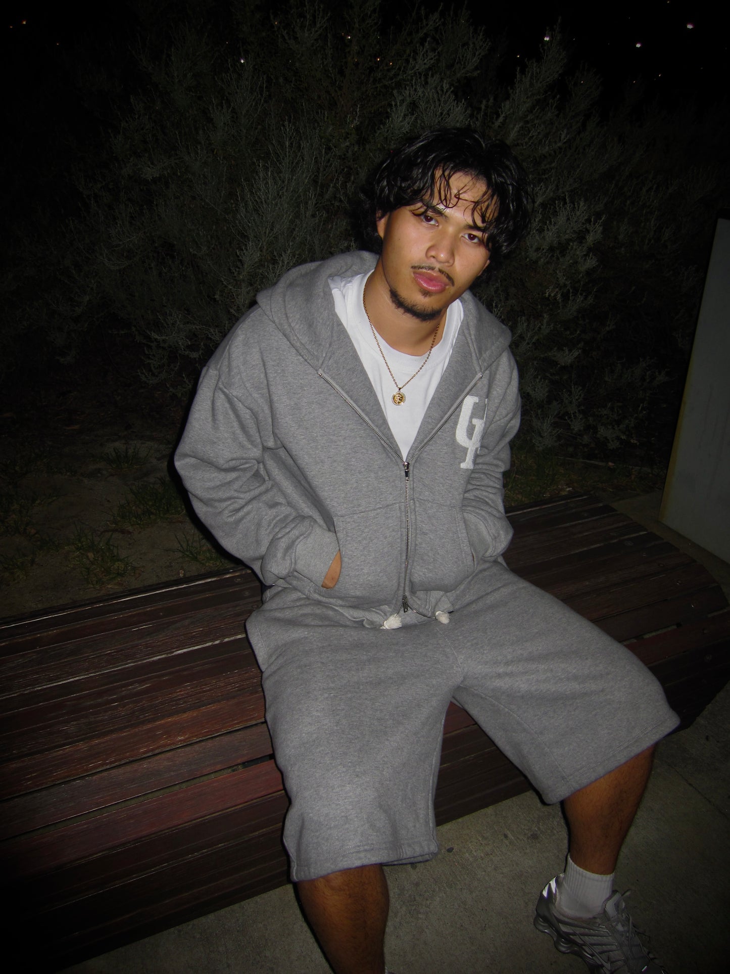 FAYZED ZIP UP - GREY MARBLE