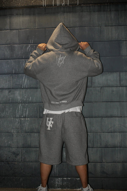FAYZED ZIP UP - GREY MARBLE