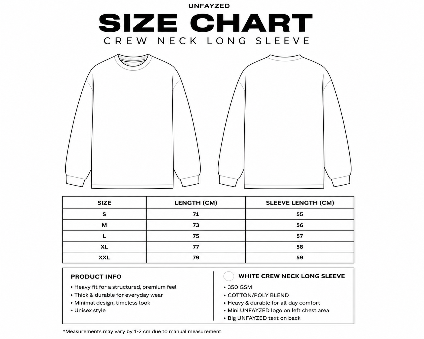 UNFAYZED WHITE CREWNECK LONGSLEEVE